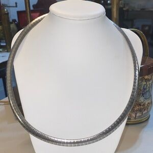 Signed 925 Italy Sterling Silver Omega Chain